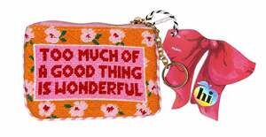 Hi Peach Layne Too Much Of A Good Thing Needlepoint Keychain Pouch